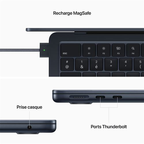 Apple MacBook Air 13" 256 Go SSD 16 Go RAM Puce M2 CPU 8 Cœurs